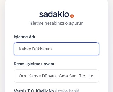Sadakio sign-up form